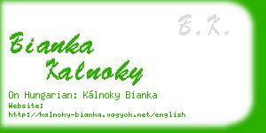 bianka kalnoky business card